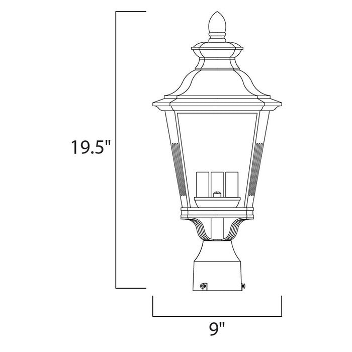 Maxim 1130 Knoxville 3-lt 20" Tall Outdoor Post Mount