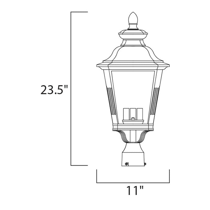 Maxim 1131 Knoxville 3-lt 24" Tall Outdoor Post Mount