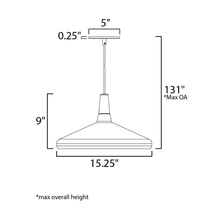 Maxim 11354 Nordic 1-lt 15" Pendant