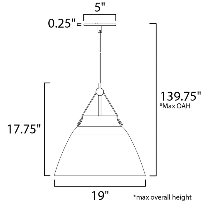 Maxim 11358 Nordic 1-lt 19" Pendant