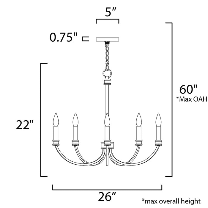 Maxim 11375 Charlton 5-lt 26" Chandelier