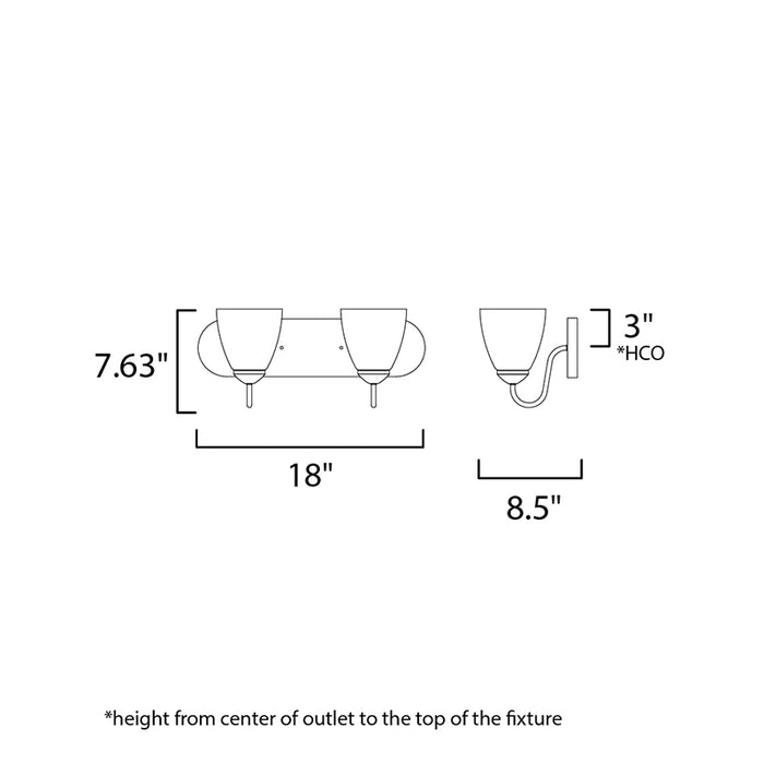 Maxim 11382 Axis 2-lt 18" Strip Bath Vanity