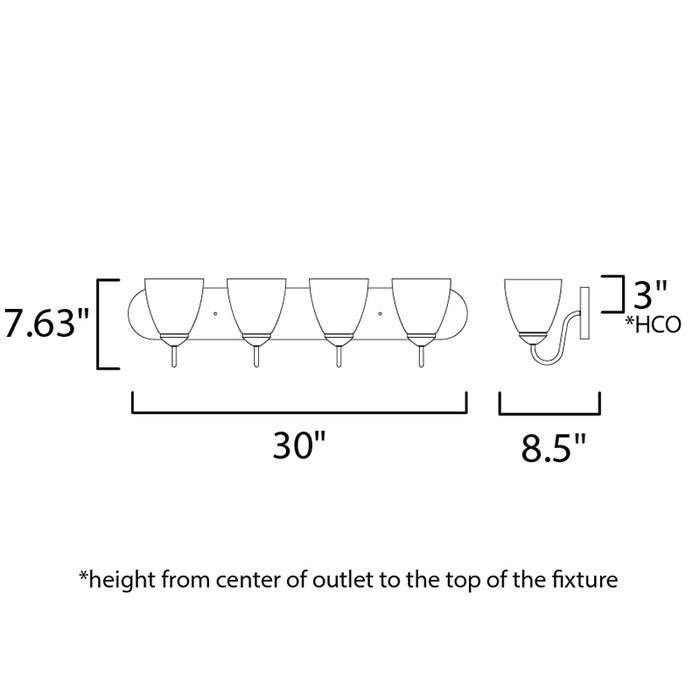Maxim 11384 Axis 4-lt 30" Strip Bath Vanity
