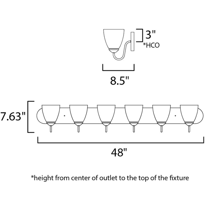 Maxim 11386 Axis 6-lt 48" Strip Bath Vanity