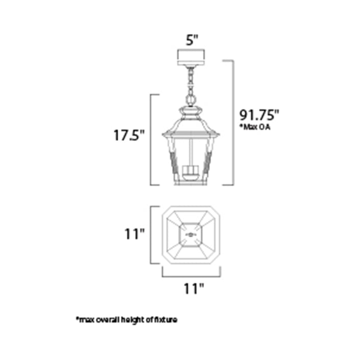 Maxim 1139 Knoxville 3-lt 11" Outdoor Pendant
