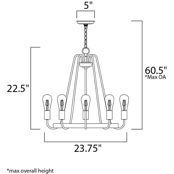 Maxim 11735 Haven 5-lt 24" Chandelier