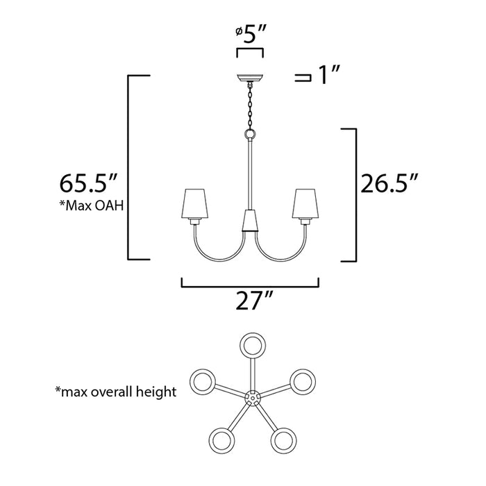 Maxim 11825 Shelter 5-lt 27" Chandelier
