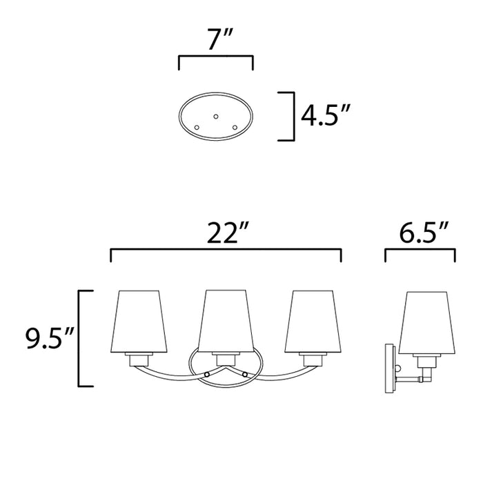 Maxim 11833 Shelter 3-lt 22" Bath Vanity