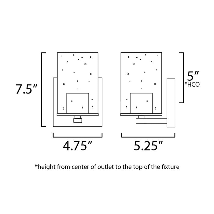 Maxim 11841 Sleek 1-lt 8" Tall Wall Sconce