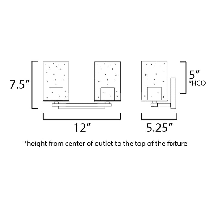 Maxim 11842 Sleek 2-lt 12" Bath Vanity