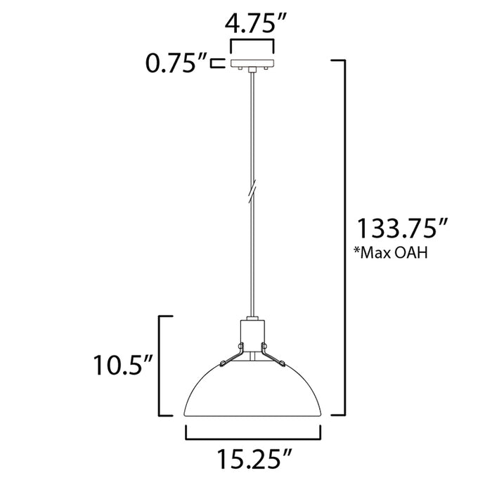 Maxim 12045 Dawn 1-lt 15" Pendant