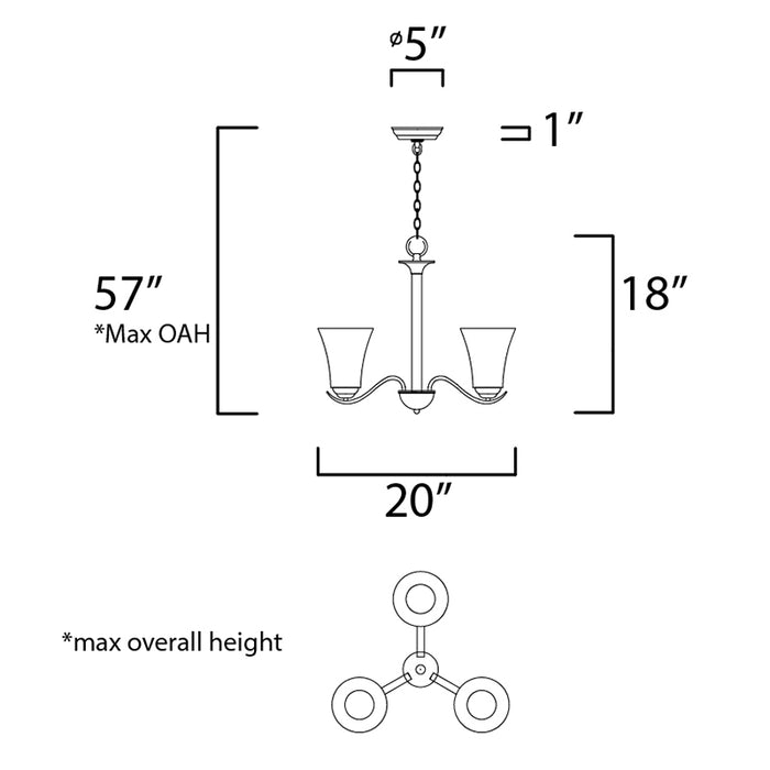 Maxim 112073FT Vital 3-lt 20" Chandelier