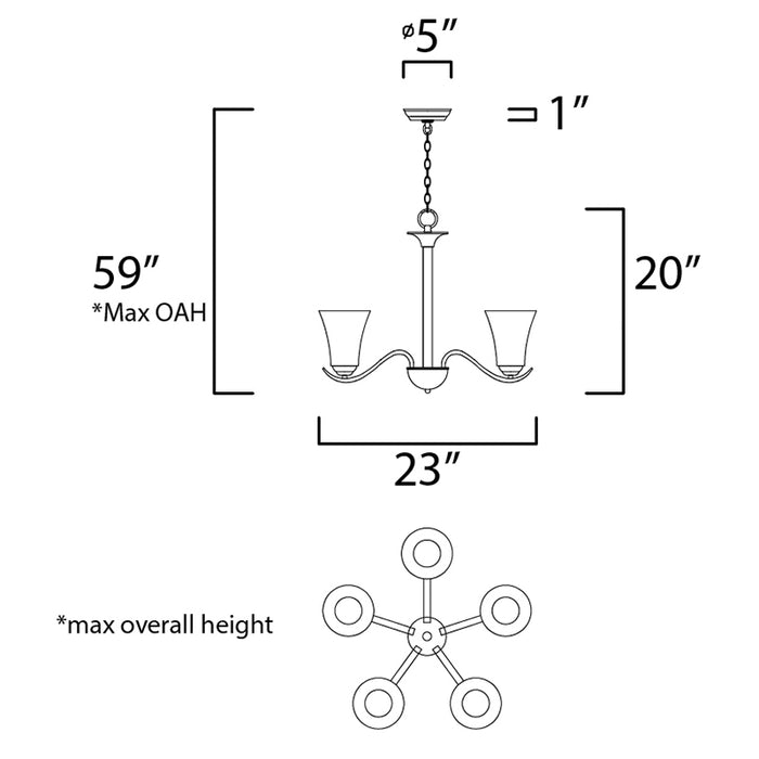 Maxim 12075FT Vital 5-lt 23" Chandelier