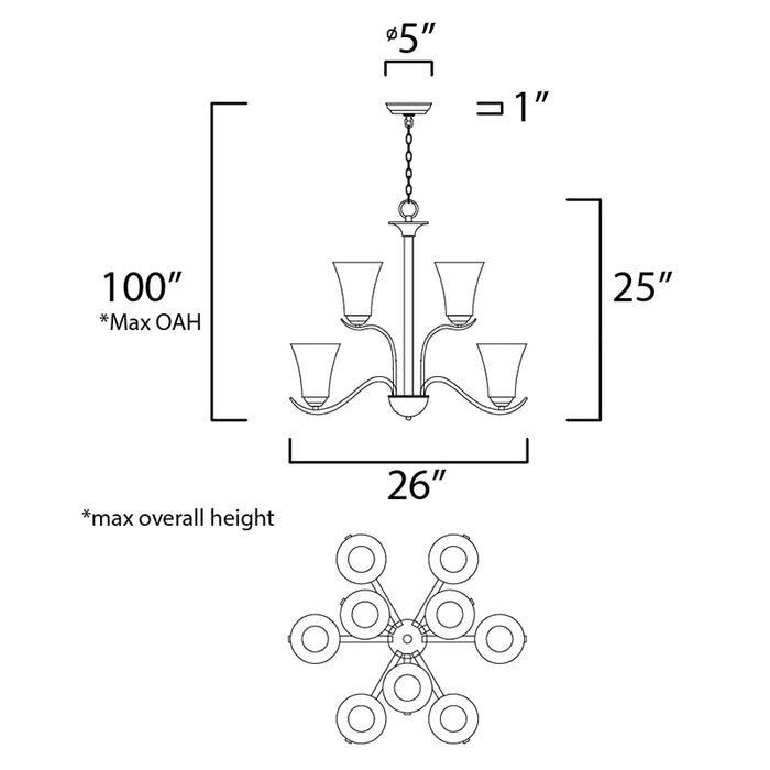 Maxim 12076FT Vital 9-lt 26" Chandelier