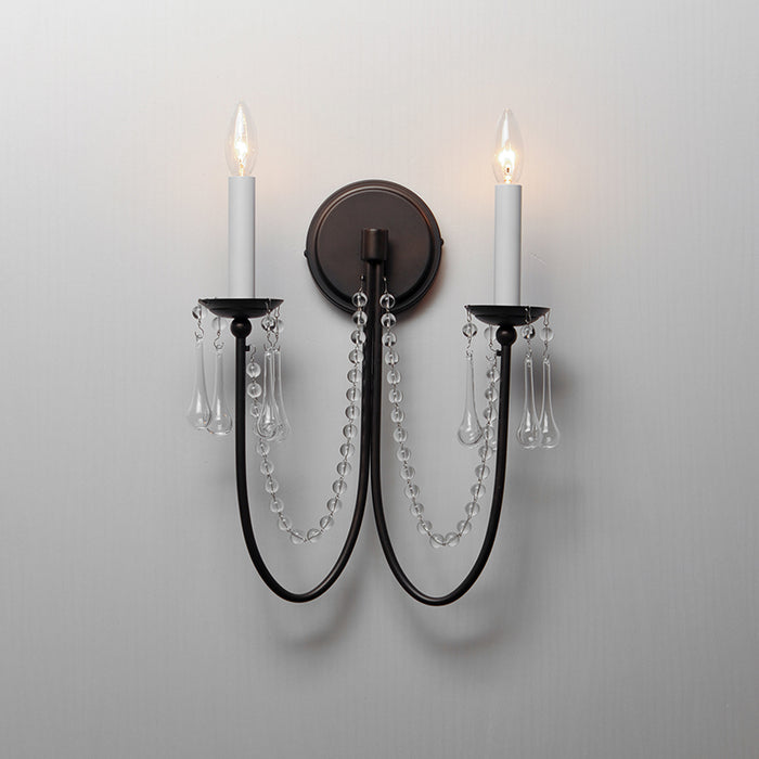 Maxim 12161 Plumette 2-lt 16" Tall Wall Sconce with Crystal