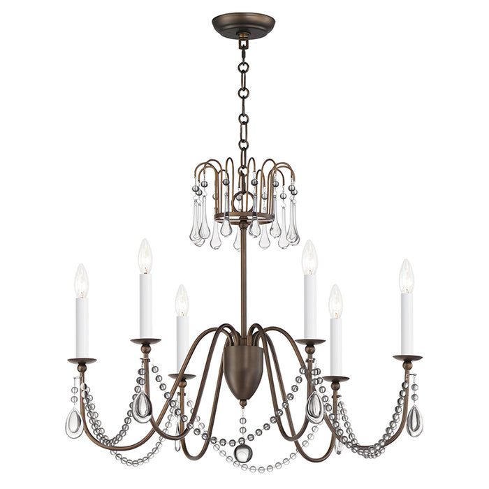 Maxim 12166 Plumette 6-lt 28" Chandelier with Crystal