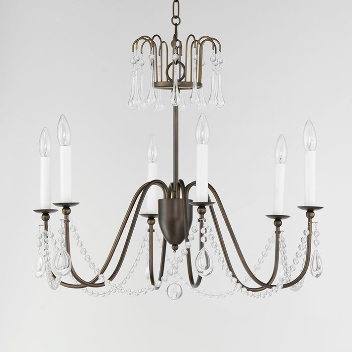 Maxim 12166 Plumette 6-lt 28" Chandelier with Crystal