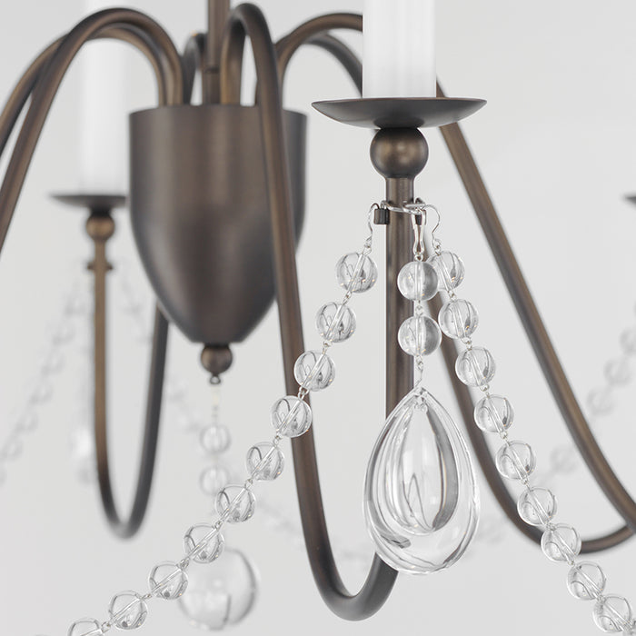 Maxim 12166 Plumette 6-lt 28" Chandelier with Crystal