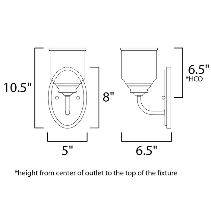 Maxim 12261 Acadia 1-lt 11" Tall Wall Sconce