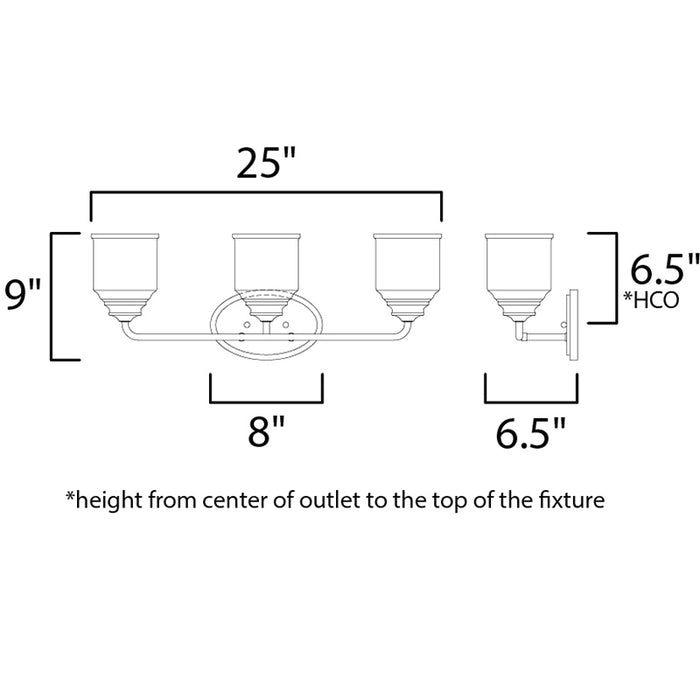 Maxim 12263 Acadia 3-lt 25" Bath Vanity