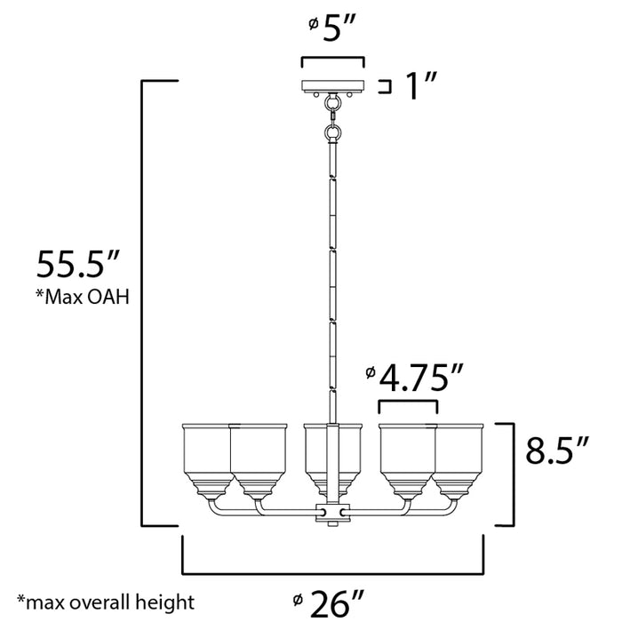 Maxim 12266 Acadia 5-lt 26" Chandelier