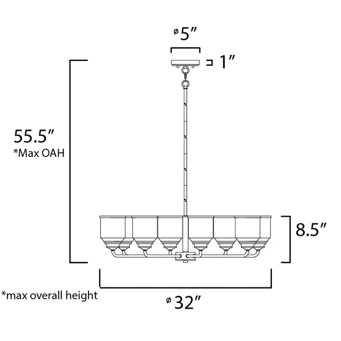 Maxim 12268 Acadia 8-lt 32" Chandelier