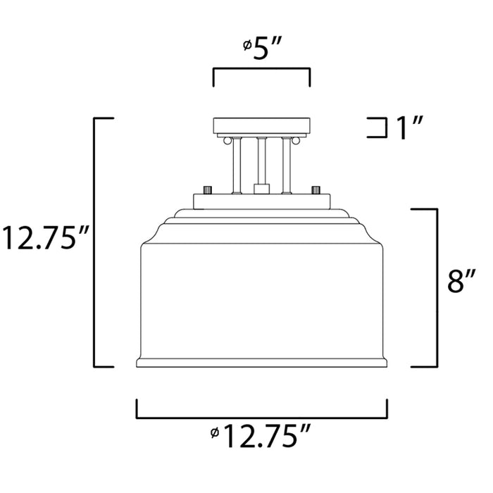 Maxim 12271 Acadia 3-lt 13" Semi Flush Mount
