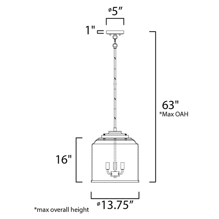Maxim 12273 Acadia 3-lt 14" Pendant