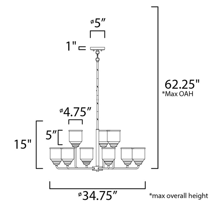 Maxim 12277 Acadia 9-lt 35" Chandelier