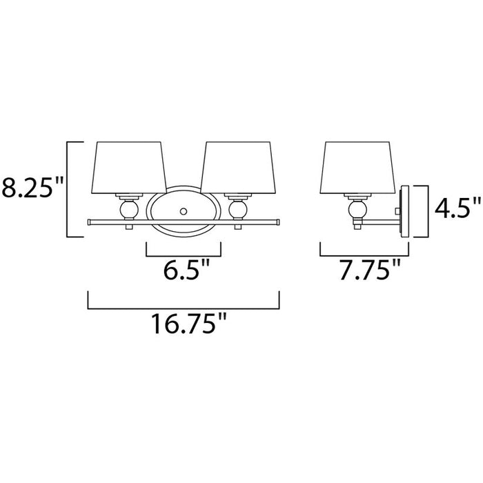 Maxim 12762 Rondo 2-lt 17" Bath Vanity
