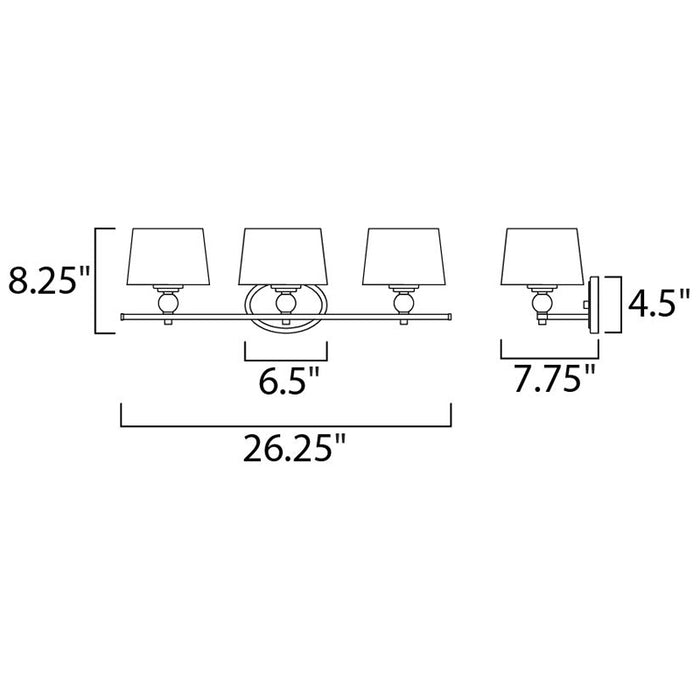 Maxim 12763 Rondo 3-lt 26" Bath Vanity