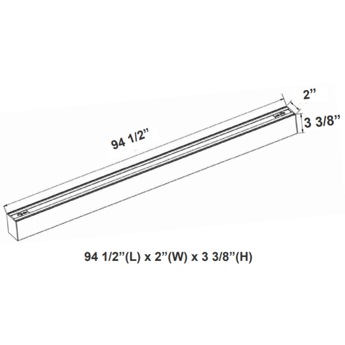 Westgate SCX2 8FT 80W 2" Width, LED Linkable Linear Light, CCT Selectable, 120-277V