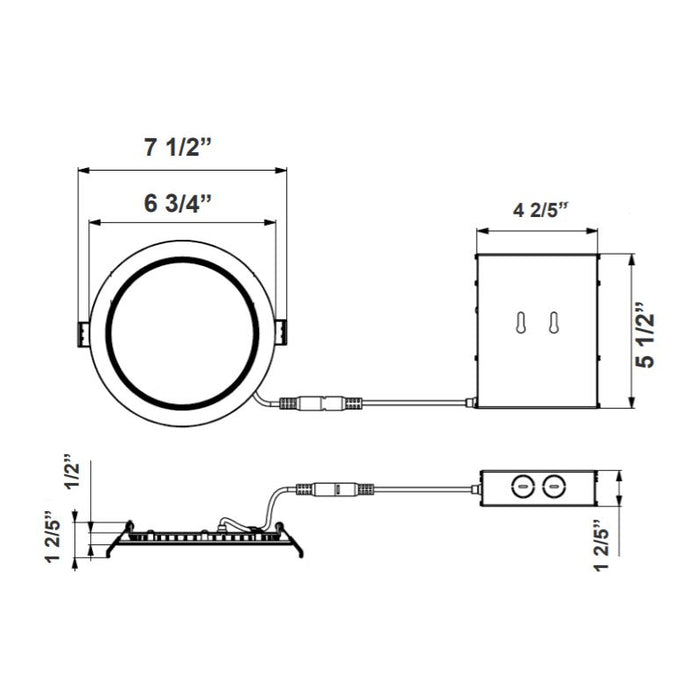 Westgate RSLC6 6" LED Commercial Slim Recessed Regressed Baffle Light, 3000K