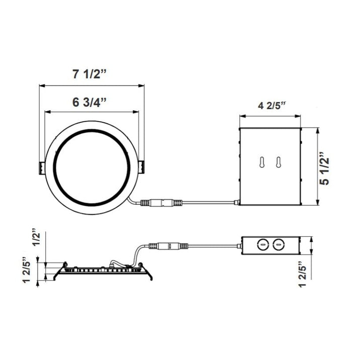 Westgate RSLC6 6" LED Commercial Slim Recessed Regressed Baffle Light, 4000K