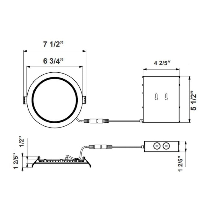 Westgate RSLC6 6" LED Commercial Slim Recessed Regressed Baffle Light, 5000K