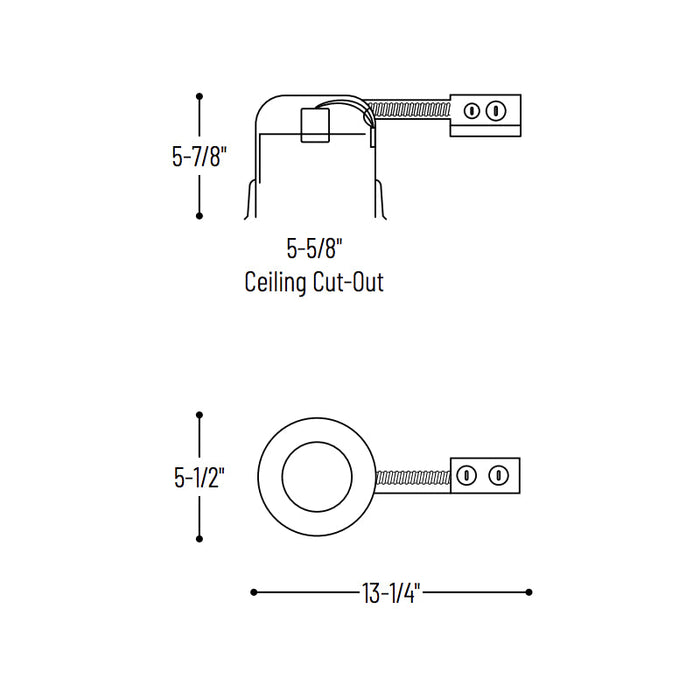 Nora NHRIC-527LMRAT 5" Shallow LED Dedicated IC Air-Tight Remodel Housing