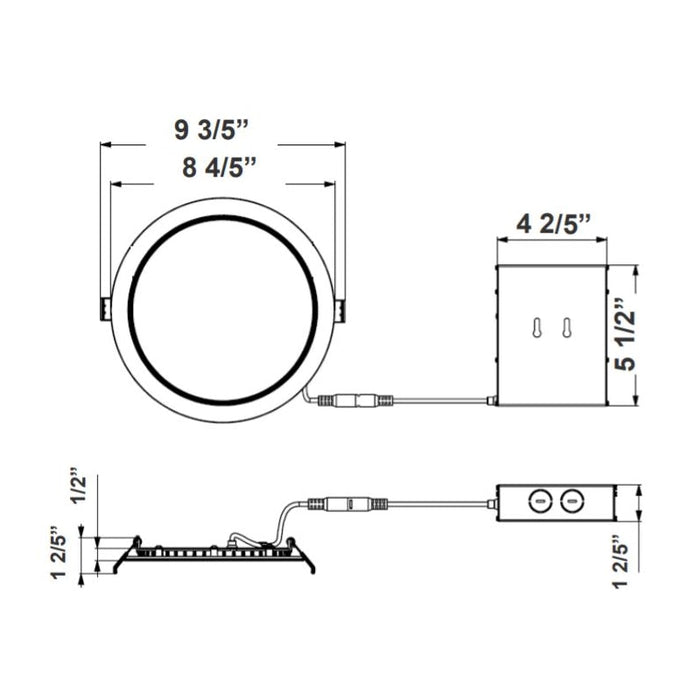 Westgate RSLC8 8" LED Commercial Slim Recessed Regressed Baffle Light, 4000K