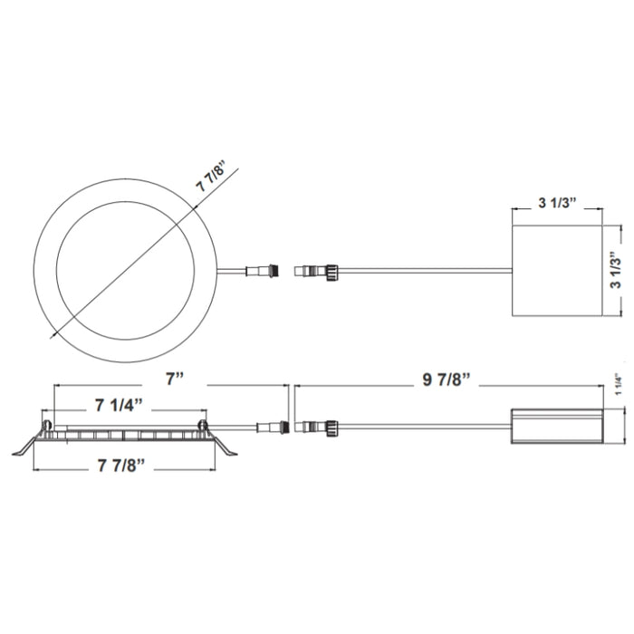 Westgate RSL8 8" LED Ultra Slim Recessed Light, CCT Selectable