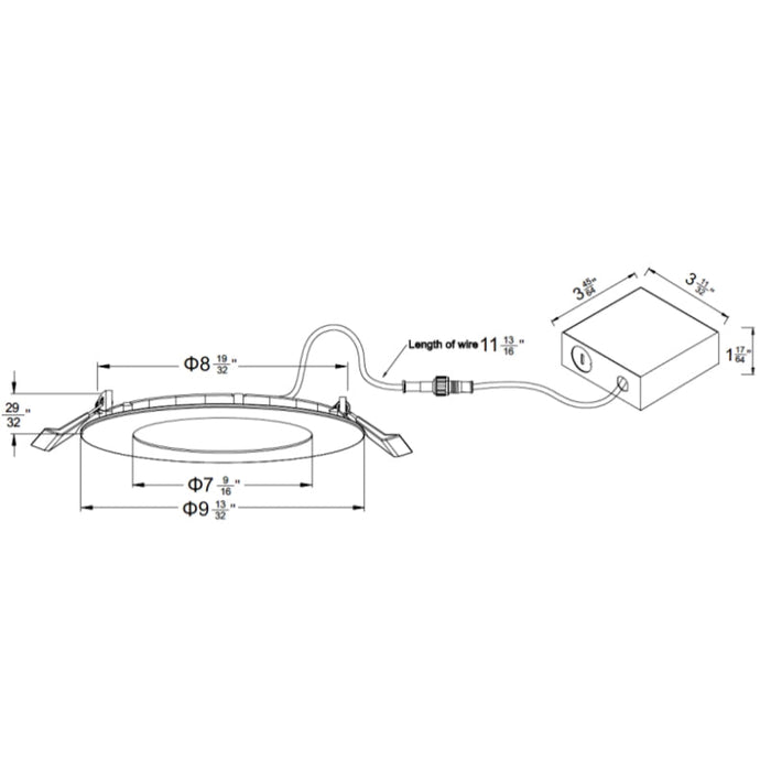 Westgate RSL10 WP 10" LED Ultra Slim Recessed Light, CCT Selectable Wet Location