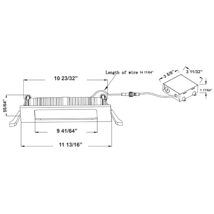 Westgate SSL12 12" LED Square Ultra Slim Recessed Light, CCT Selectable