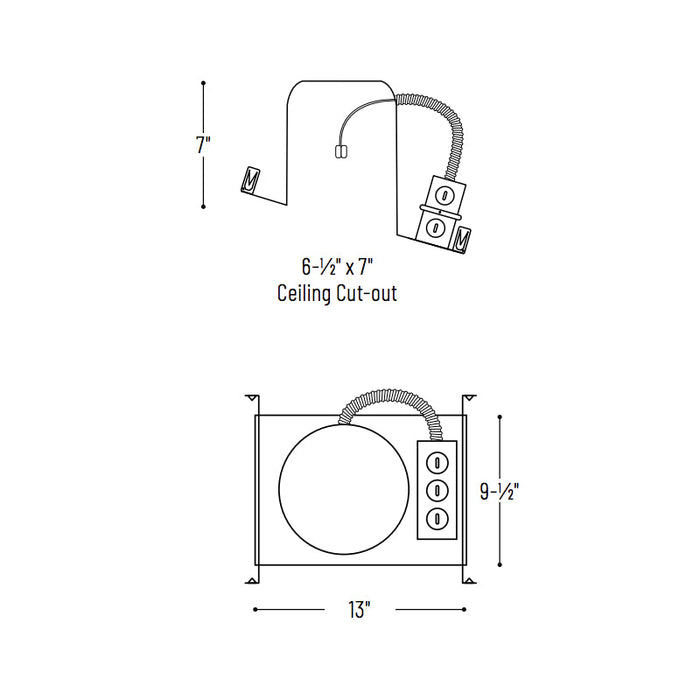 Nora NHIC-926LMRAT 6" Sloped LED Dedicated IC Air-Tight New Construction Housing