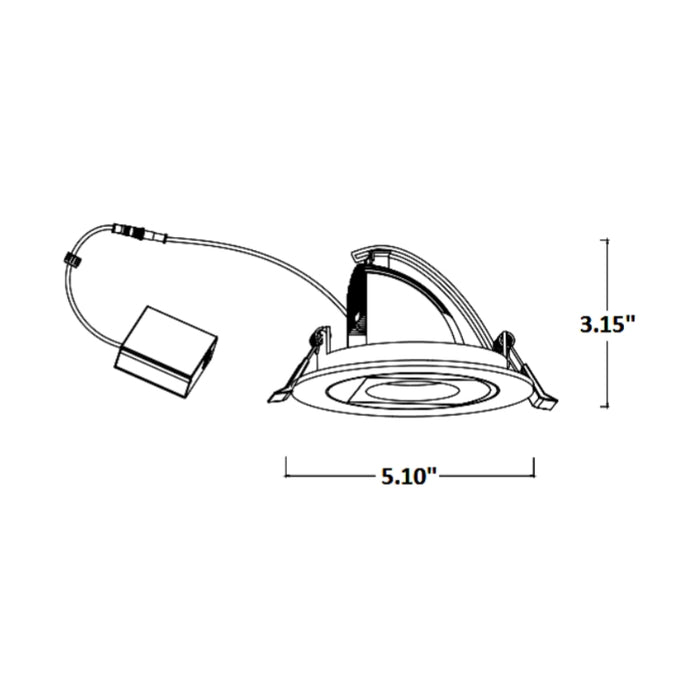 Westgate RSL4-APD 4" LED Adjustable Pull-Down Ultra Slim Recessed Light, CCT