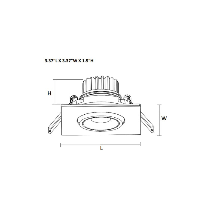 Westgate SDL3S-ADJ 3" 8W LED Square Eyeball Recessed Light, 3000K