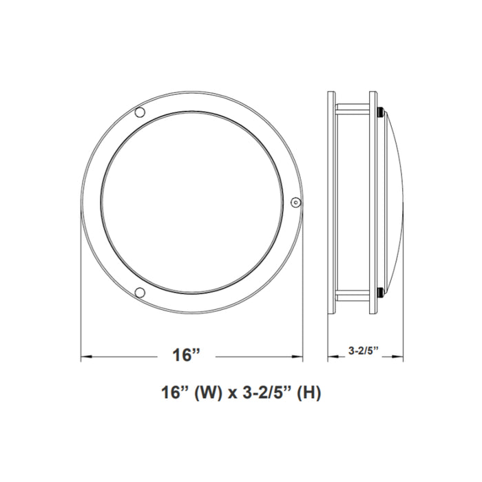 Westgate FDL 16" 24W LED Double Ring Flush Mount, CCT