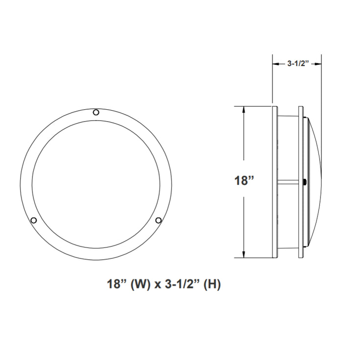 Westgate FDL 18" 30W LED Double Ring Flush Mount, CCT