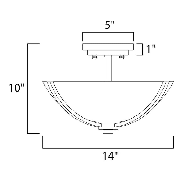 Maxim 20031 Deven 3-lt 14" Semi-Flush Mount