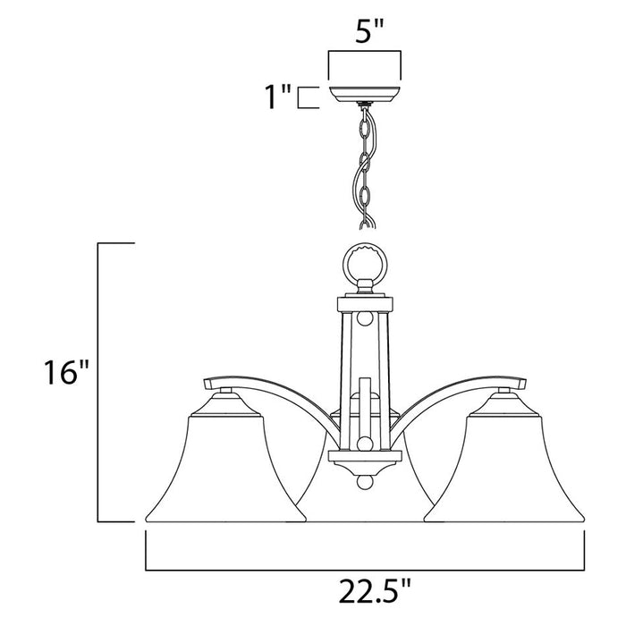 Maxim 20094 Aurora 3-lt 23" Chandelier