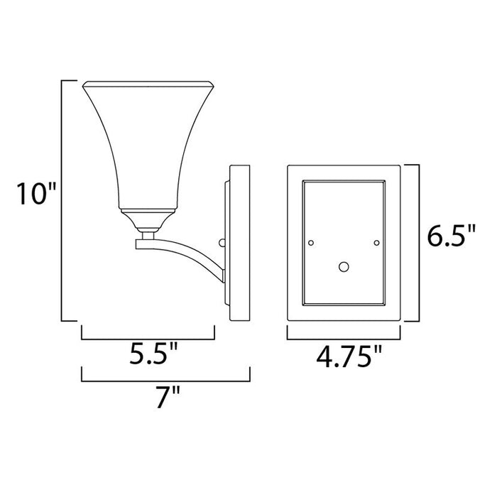 Maxim 20098 Aurora 1-lt 10" Tall Wall Sconce