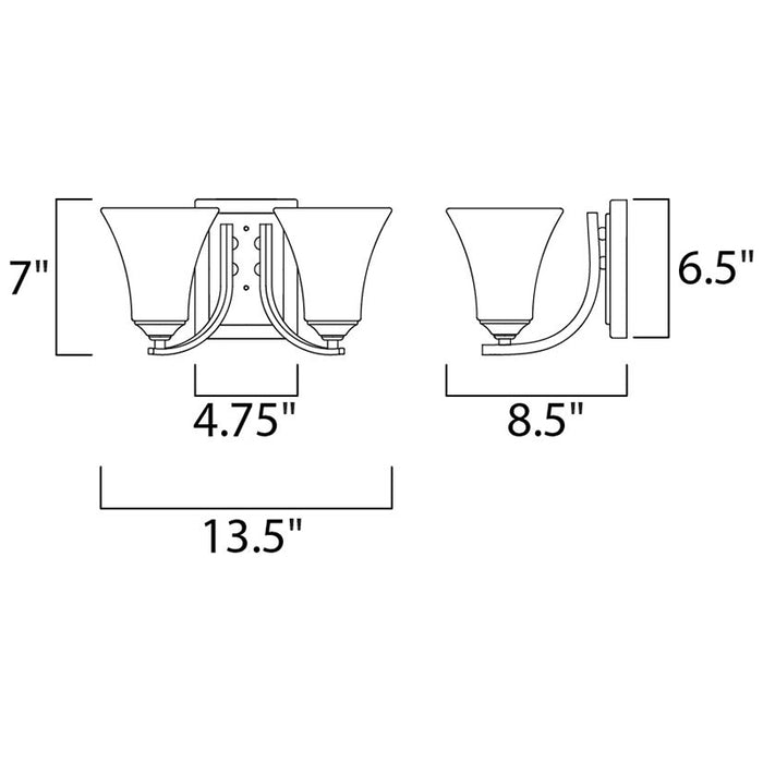 Maxim 20099 Aurora 2-lt 14" Bath Vanity