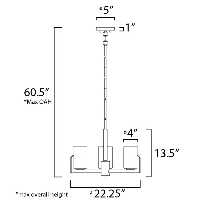 Maxim 21285 Dart 3-lt 22" Chandelier